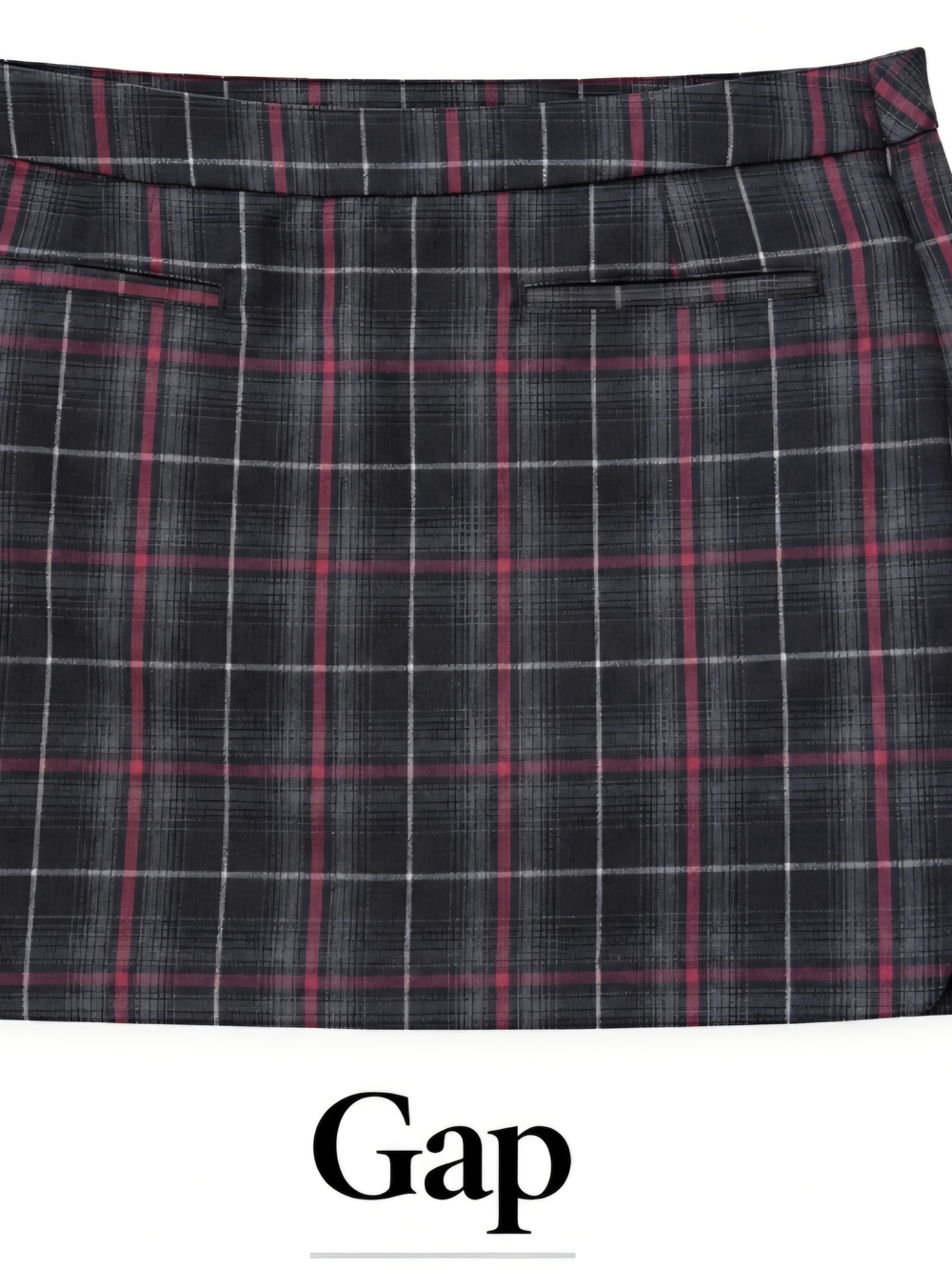 Gap Plaid Mini Skirt in Black and Burgundy NWT